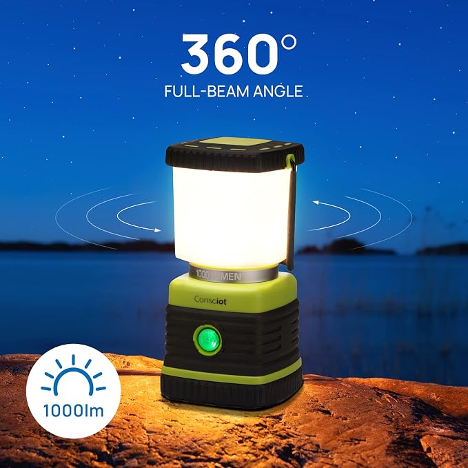 Consciot LED Battery Powered Camping Lantern, 4 Light Modes, IPX4 Waterproof - Image 2