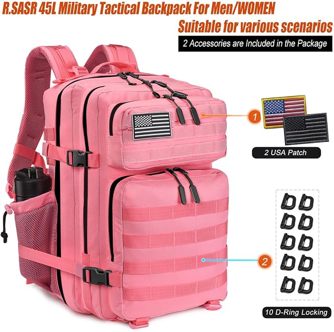 45L Tactical Backpack for Men Women, Military Assault Pack - Image 2