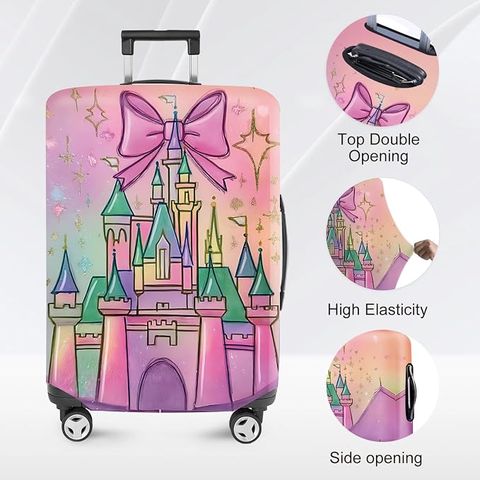 ANNA QUEEN Fantasy Castle Travel Luggage Cover -Stretchable Airplane Suitcase - Image 2