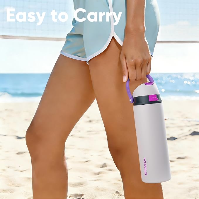 Insulated Water Bottle with Straw - Image 2