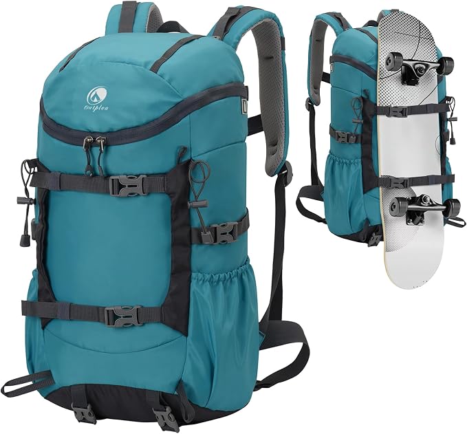 30L Skateboard Backpack for Men Women, Waterproof Hiking Backpack by Outplea