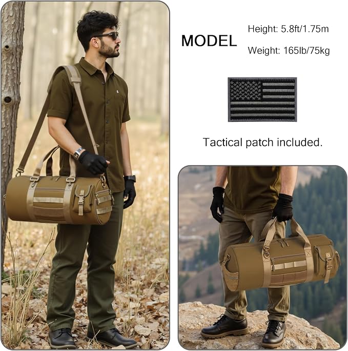 ArcEnCiel Medium Tactical Duffle Bag Men Gym Pack Molle Shoulder Bags Shoes - Image 8
