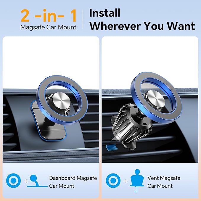 Kaistyle for Magsafe Car Mount【20 Strong Magnets】Magnetic Phone Holder for Car - Image 2