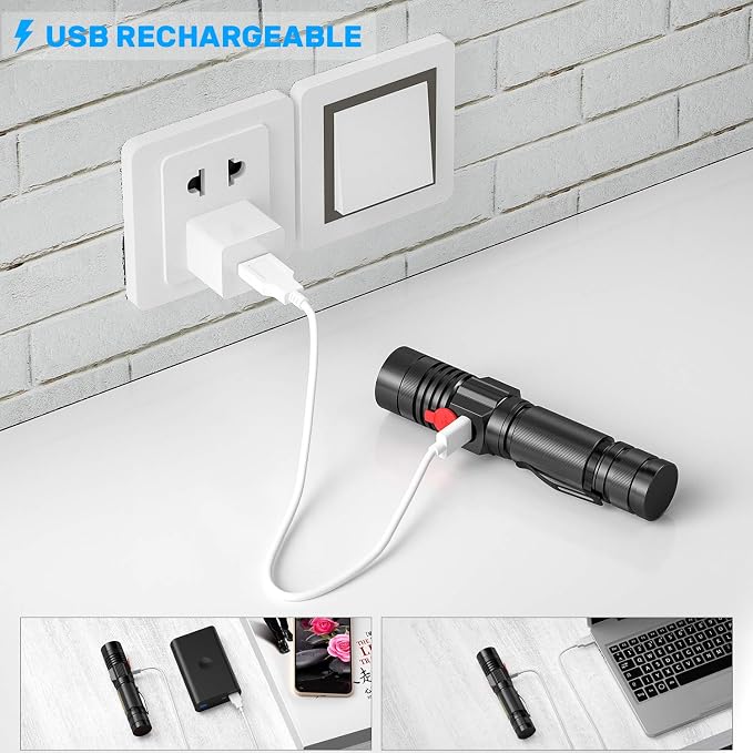 Rechargeable LED Flashlights, Magnetic Flashlight Super Bright Tactical - Image 7