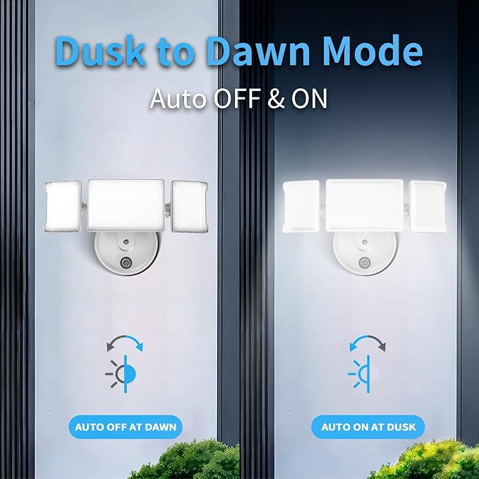 Olafus 80W Flood Lights Dusk to Dawn Outdoor Lighting, IP65 Waterproof LED - Image 3