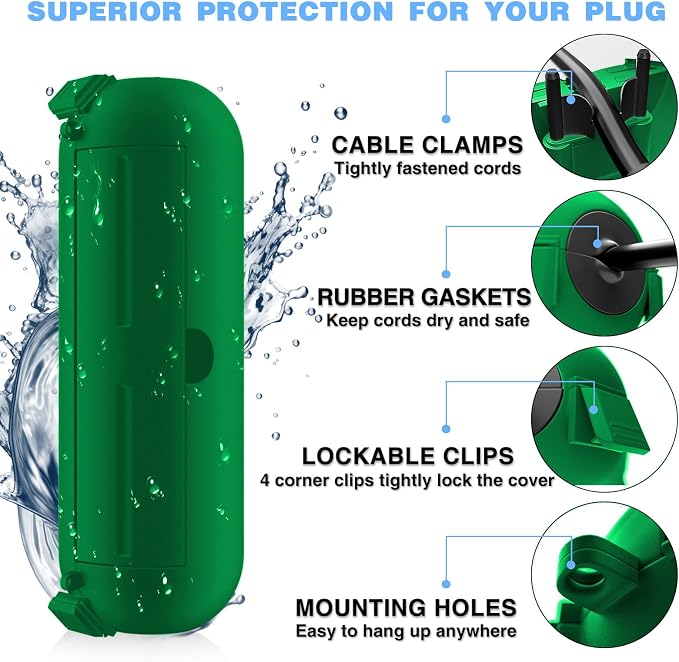 Flemoon Outdoor Extension Cord Safety Cover, IPX4 Waterproof Connection - Image 8