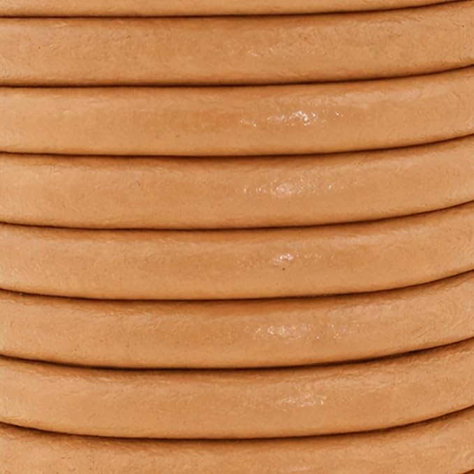 Mandala Crafts Round Genuine Camel Leather Cord - Image 4