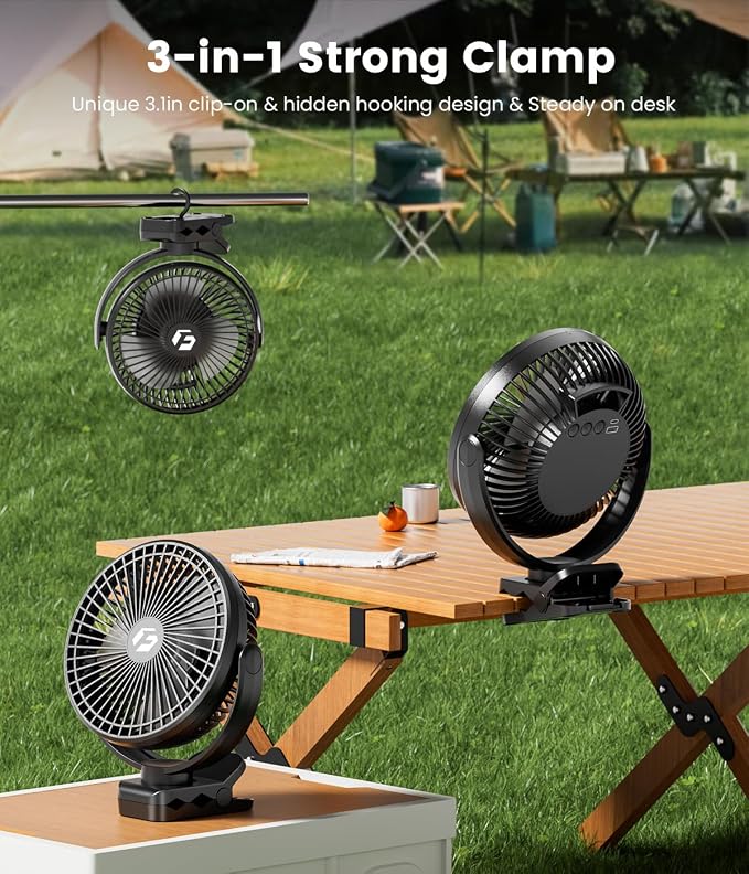 40000mAh Clip on Fan for Golf Cart - Image 4