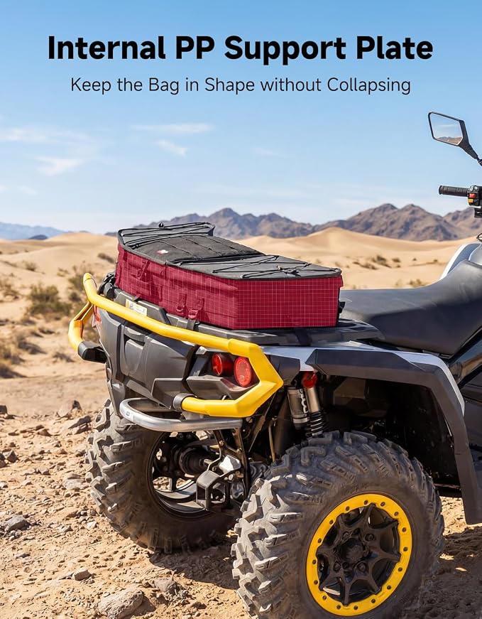 KEMIMOTO Portable ATV Front Rear Rack Bag UTV Cargo Bed Storage, Flat Gear Box - Image 5