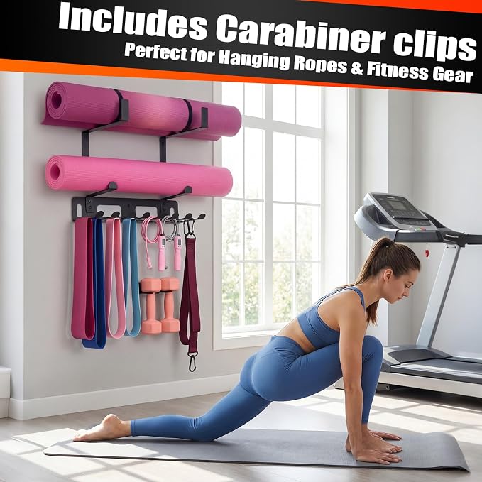 Novabright Gym Storage Rack Resistance Band Rack Multi Purpose Wall Mount - Image 5