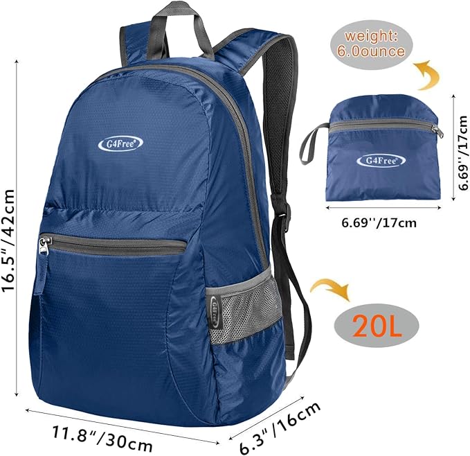 G4Free 20L Lightweight Packable Backpack Travel Hiking Daypack Foldable Backpack - Image 2