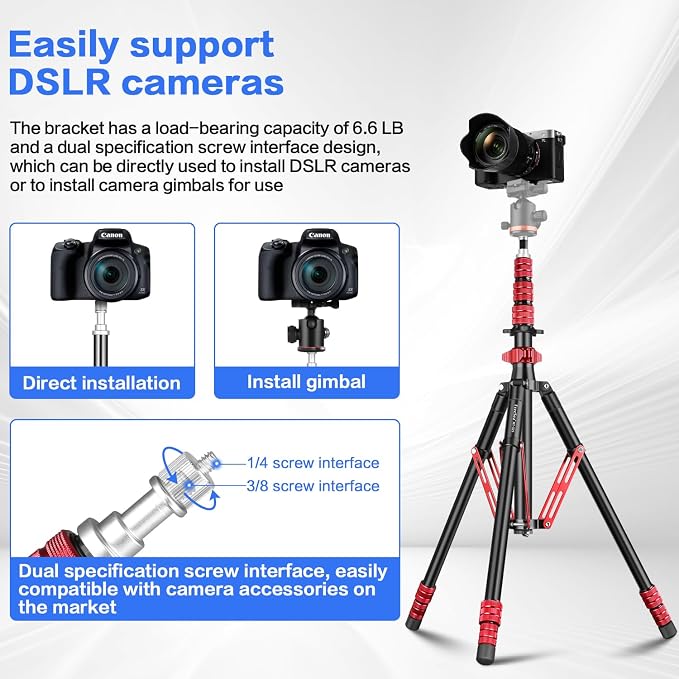 FreeSea Light Stand with Storage Bag, 87.4 inch/2.22m Aluminium Photography - Image 7