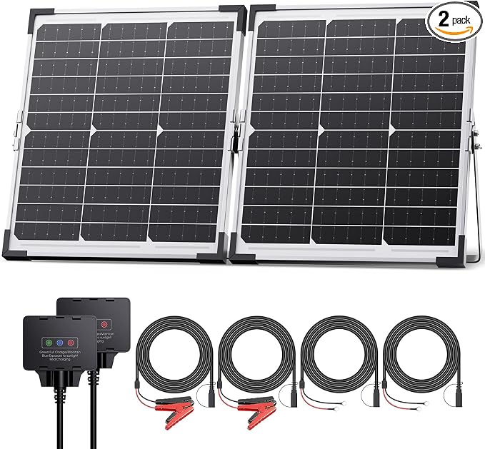 30W Smart Solar Battery Charger Maintainer, Callsun 2PCS 15W 12V Waterproof by Callsun