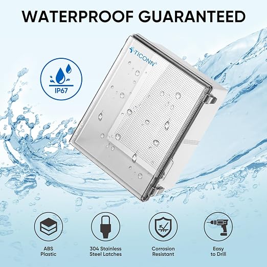 TICONN Outdoor Electrical Box Waterproof, Junction Box IP67 ABS Plastic - Image 2