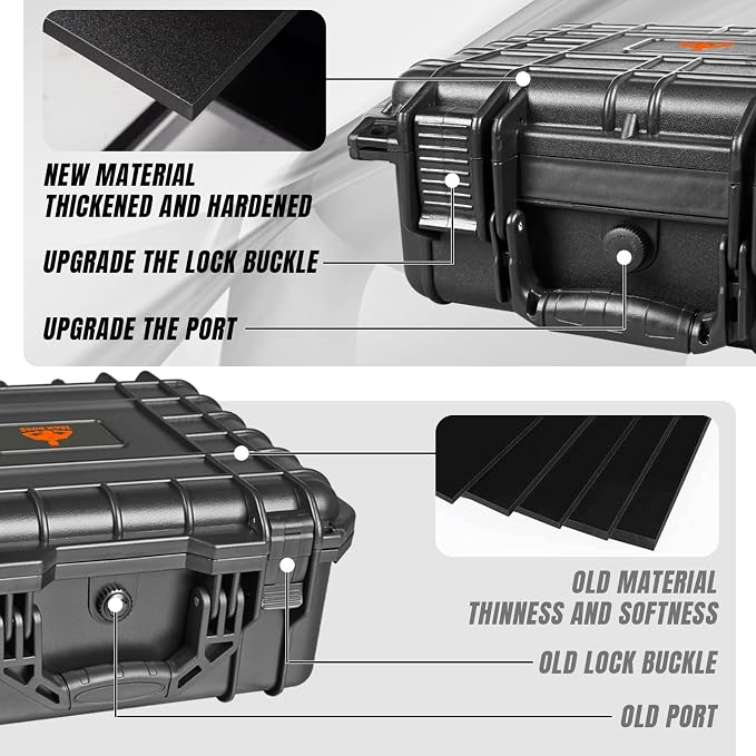 Jack Boss 13.6X11.4X6 Inch Hard Case, Portable Weather Waterproof Protective - Image 4