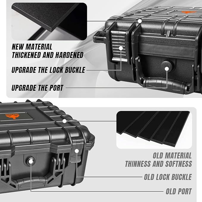 Jack Boss 16x 12.8x 6.8 Inch Hard Case, Portable Weather Waterproof Protective - Image 4