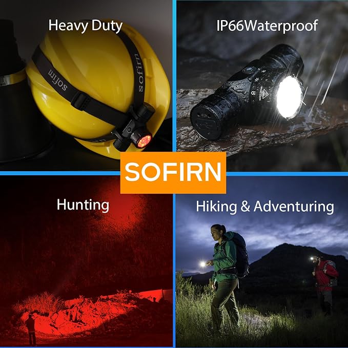 Sofirn HS21 Headlamp with Red Light, 2200 Lumen Led Bright Head lamp USB C - Image 8