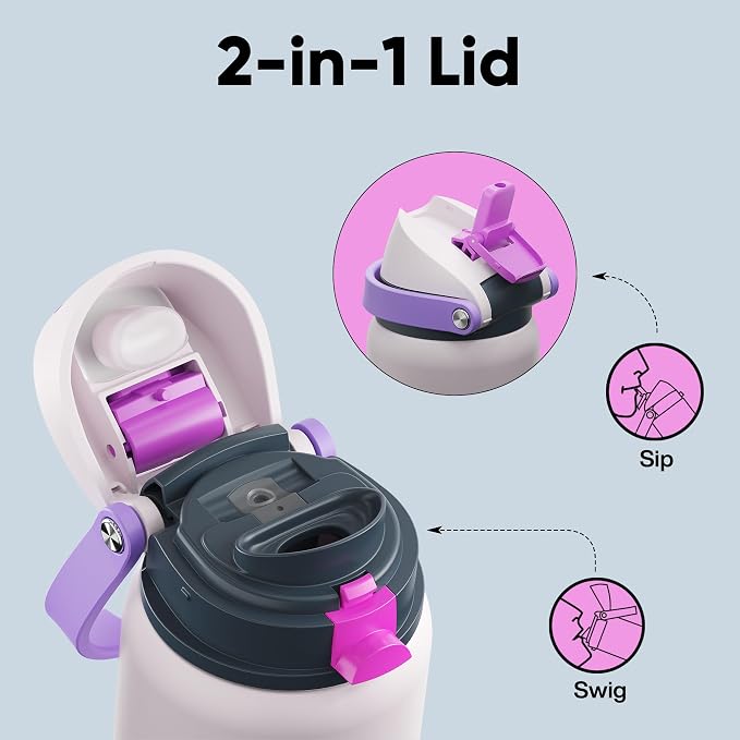 Insulated Water Bottle with Straw - Image 3
