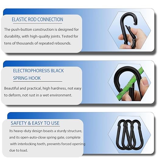 20PCS M5 Heavy Duty Carabiner Clip, 2Inch Snap Hook Quick Link Small Carabiner - Image 5
