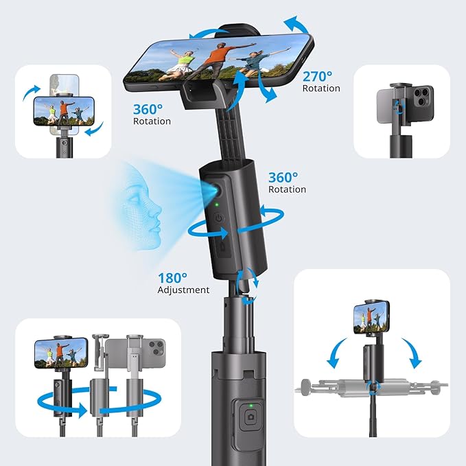 Fuloview Auto Face Tracking Tripod, 360° Rotation Follows Your Movement - Image 6