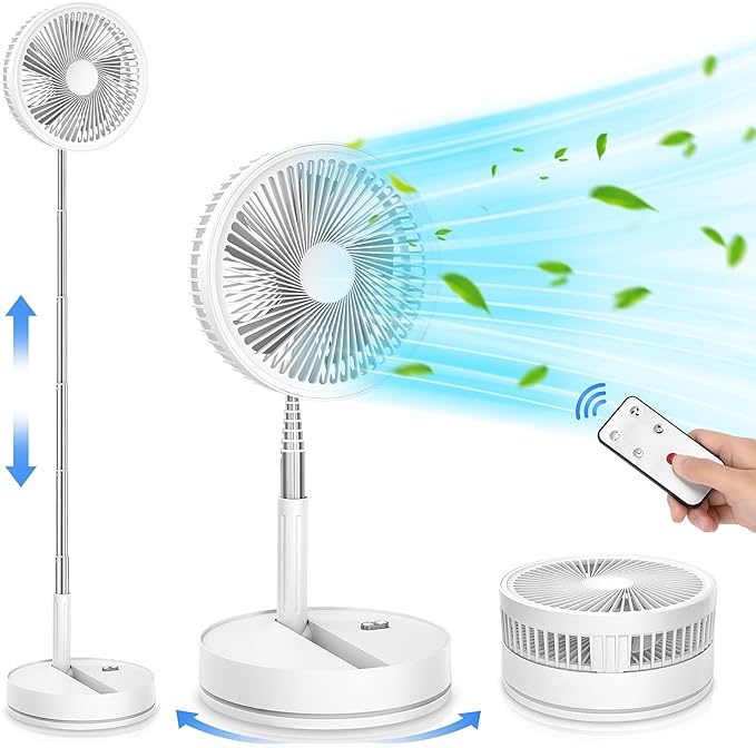Portable Foldable Rechargeable Oscillating Fan by LIPETY
