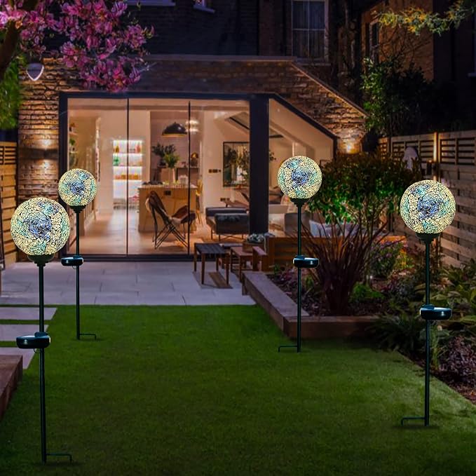 VCUTEKA Mosaic Solar Light, Solar Garden Decorative Lights Outdoor Waterproof - Image 4