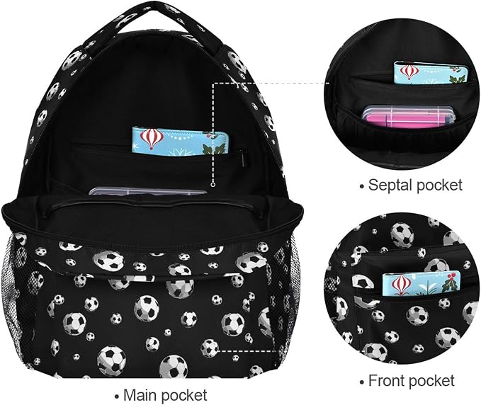 Wamika Football Ice Fire Boy Backpack Soccer Ball Sports School Backpack Kids - Image 3