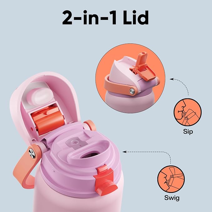 Insulated Water Bottle with Straw - Image 3