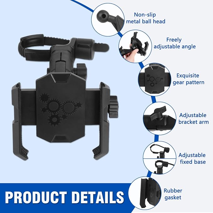 FUNY A Pillar Grab Handle Phone Mount Adjustable Direction Mobile Phone Holder - Image 2
