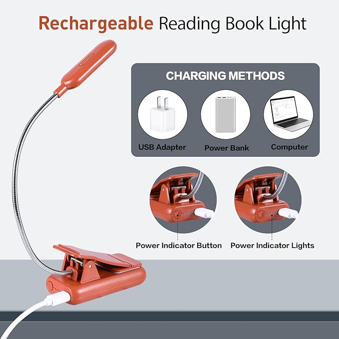 VAVOFO Rechargeable Book Light for Reading in Bed Kids, 7 LED Reading Light - Image 4