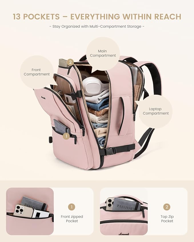 LOVEVOOK Travel Backpack for Women & Men, 60L Large Carry On Backpack Airline - Image 7