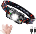 Headlamp Rechargeable, 1200 Lumen Super Bright LED Headlight Motion Sensor by Unknown
