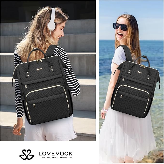 LOVEVOOK Laptop Backpack for Women, 17 Inch Professional Womens Travel Backpack - Image 2