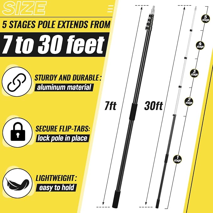 7-30 ft Telescopic Extension Pole - Image 2