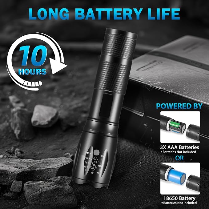6Pack LED Flashlights High Lumens, 5Mode Tactical Flashlight - Image 5