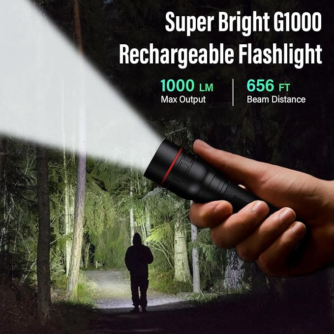 RECHOO Rechargeable Flashlights High Lumens, 2 Pack G1000 Super Bright Flash - Image 5