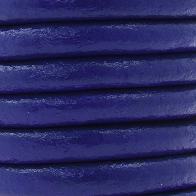 Mandala Crafts Round Genuine Navy Blue Leather Cord - Image 3