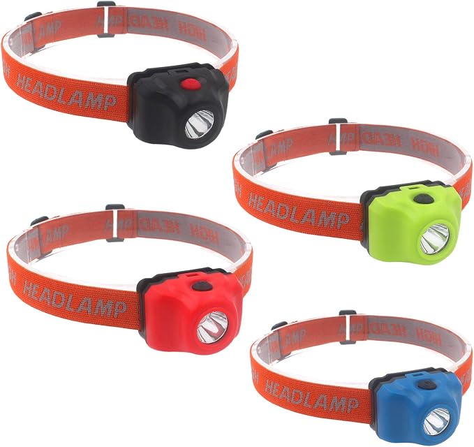 4 Pack LED Headlamp 5W Super Bright Single Mode Flashlight Headlight Waterproof by Ploarnovo