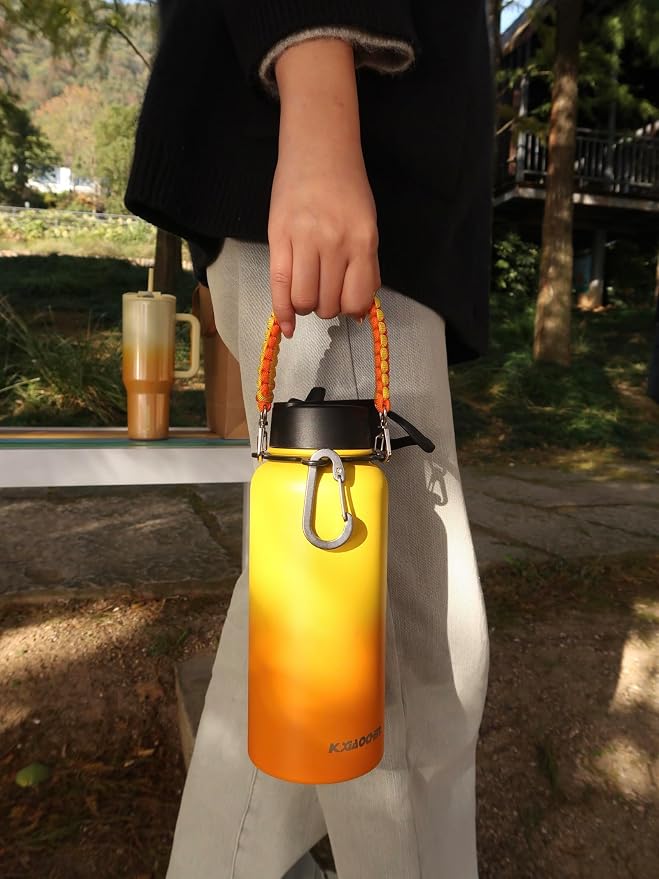 KXIAOCHEN Insulated Water Bottle, Stainless Steel Water Bottle, 2 Lids - Image 7