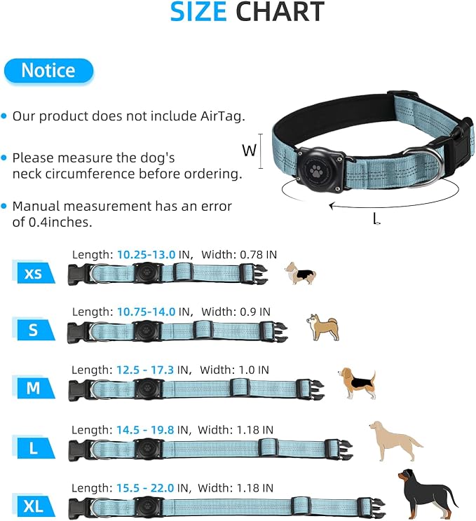 Upgraded AirTag Dog Collar, IP68 Waterproof Air Tag Dog Collar Holder, - Image 5