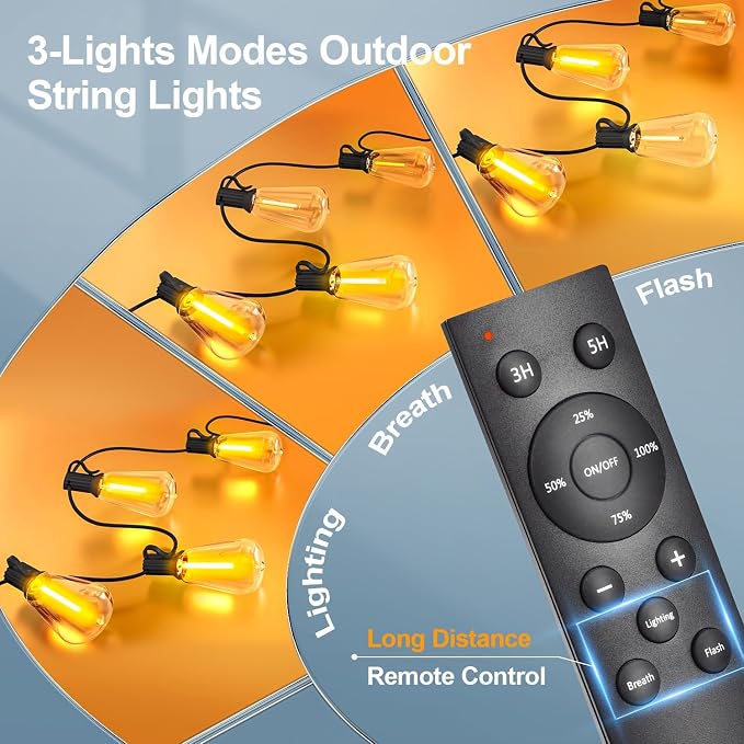 MGVIH Outdoor String Led Patio Lights: 65Ft 20M Outside Waterproof Light - Image 2