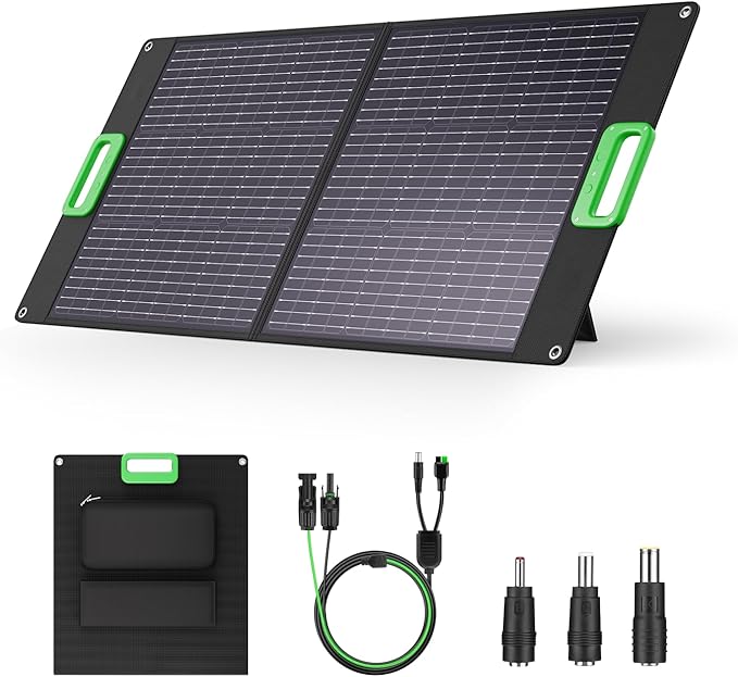 100W Portable Solar Panel for Power Station, 23.5% High Efficiency ETFE by GRECELLPOWERSTATION