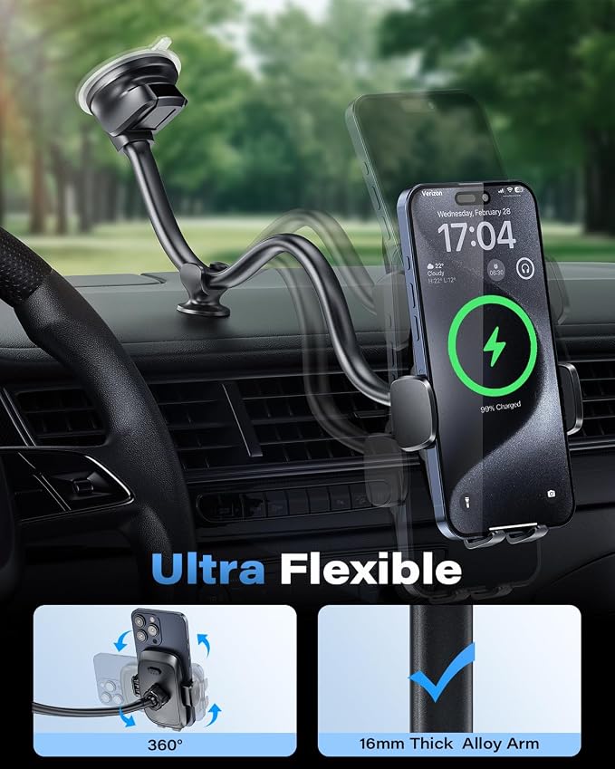 1Zero Solid Car Truck Phone Mount Wireless Charger Holder - Image 4