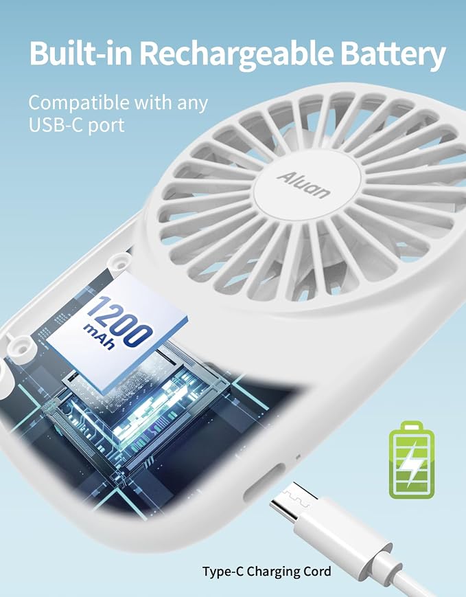 Aluan Handheld Fan Mini Fan Powerful Small Personal Portable Fan Speed - Image 4