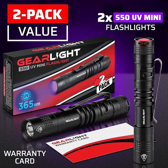 GearLight UV Flashlight S50-365 nm Mini Blacklight Ultraviolet Pen Flashlights - Image 7