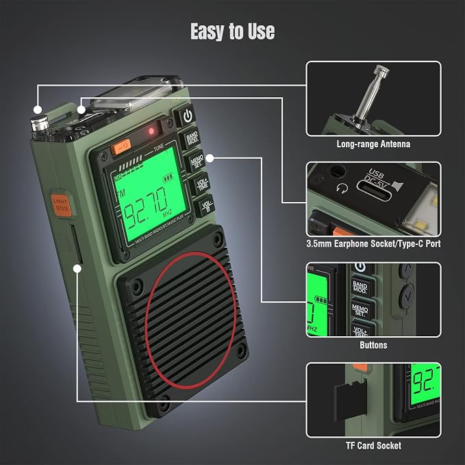 Raddy RF75A APP Control Shortwave Radio, Portable Shortwave Radios - Image 9