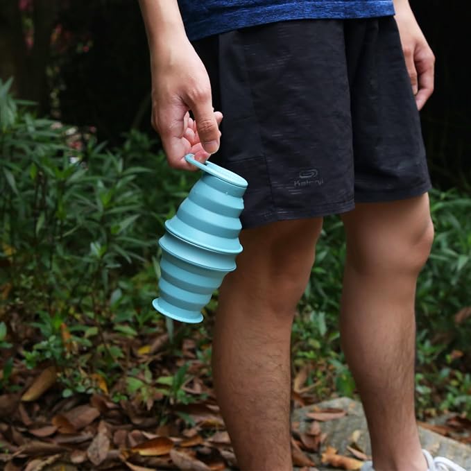 Nefeeko Collapsible Water Bottle, 17oz Reuseable BPA Free Silicone Foldable - Image 3