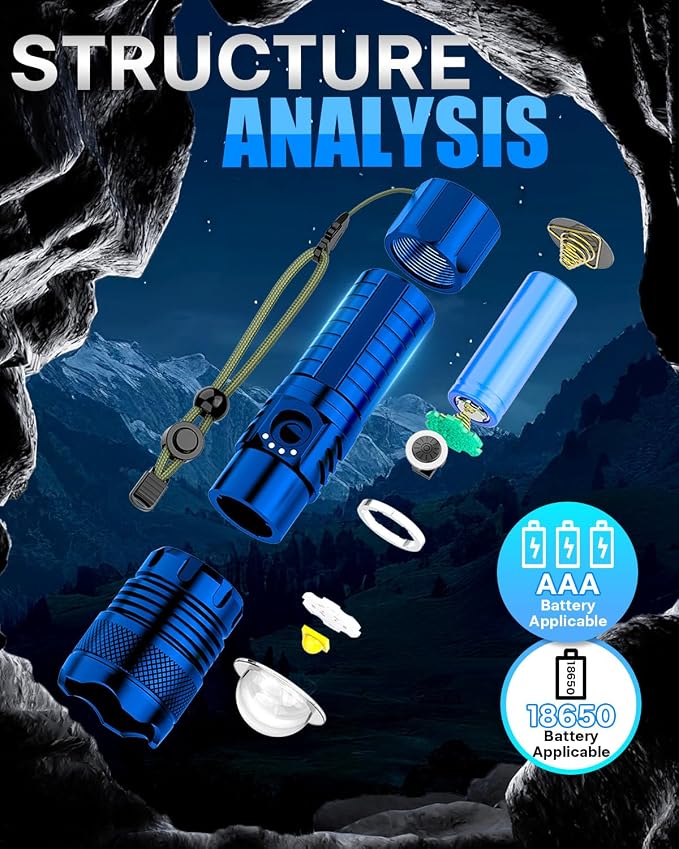 Victoper Blue LED Flashlights, High Powered High Lumens Super Bright Tactical - Image 5