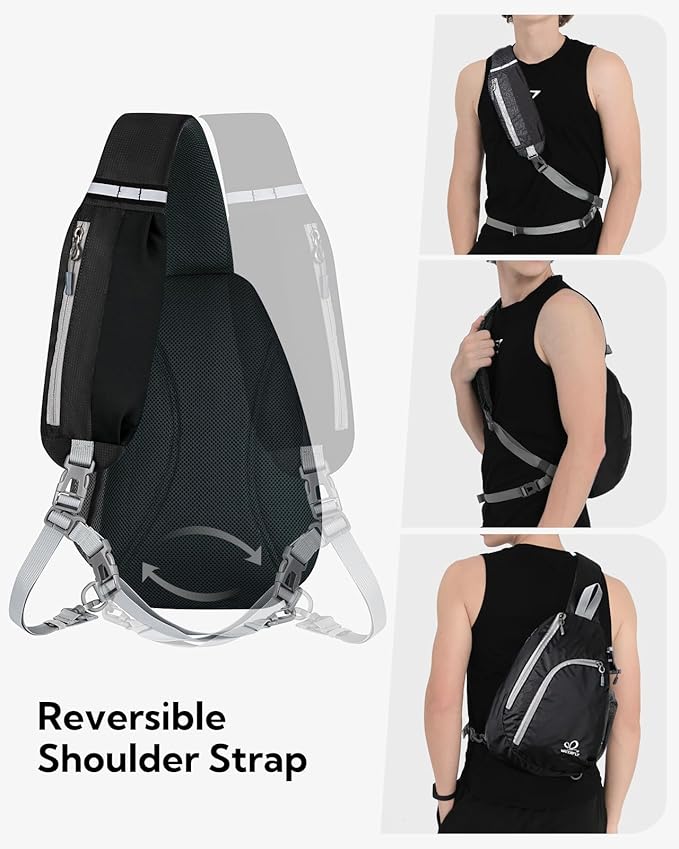 WATERFLY Crossbody Sling Bag Small Water Resistant Backpack Lightweight - Image 5