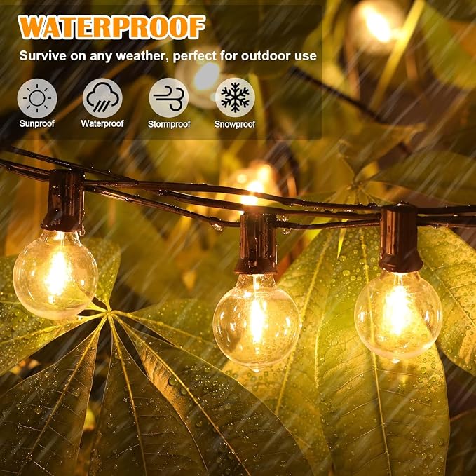 Brightever 200FT Outdoor String Lights Dimmable LED Outside Patio Lights - Image 3
